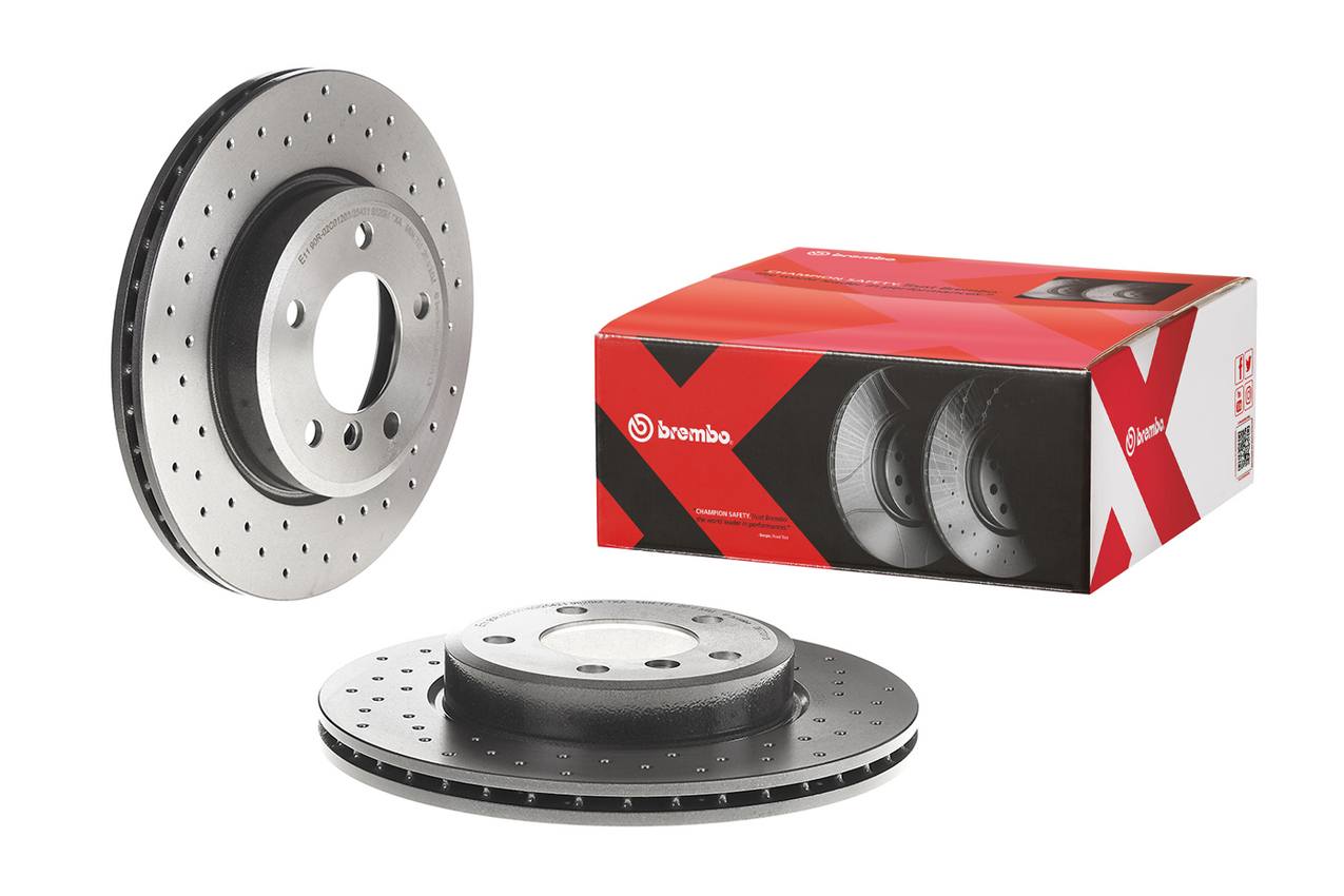 BMW Disc Brake Pad and Rotor Kit - Front (300mm) (Low-Met) (Xtra) Brembo