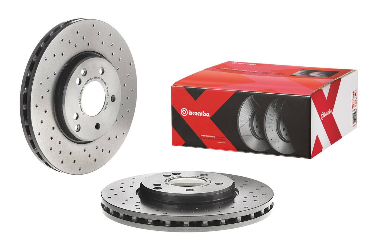 Mercedes Disc Brake Pad and Rotor Kit - Front (300mm) (Low-Met) (Xtra) Brembo