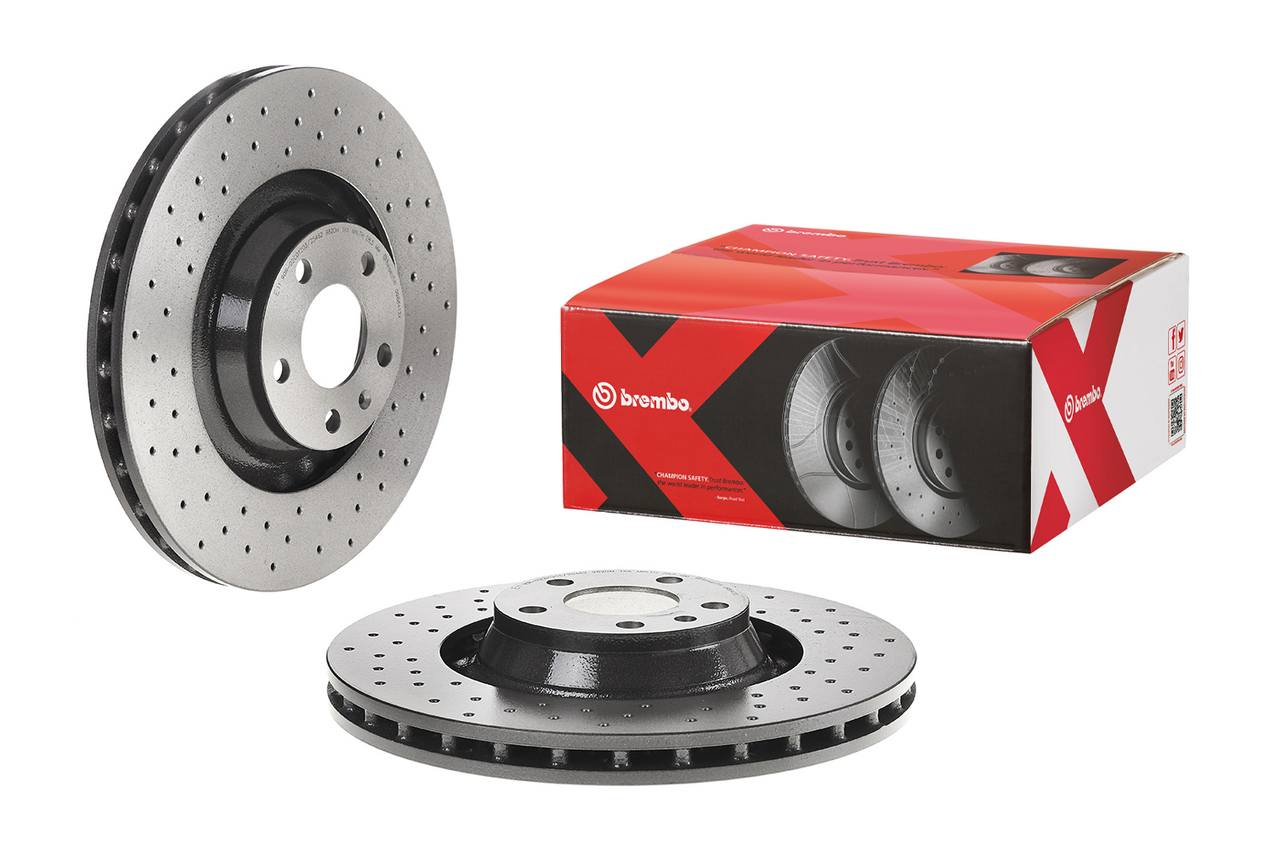 Audi Disc Brake Pad and Rotor Kit - Front (347mm) (Low-Met) (Xtra) Brembo