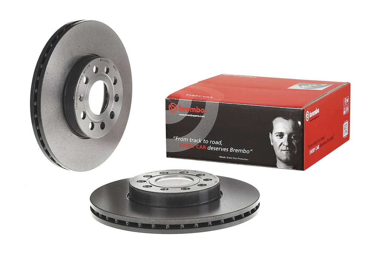 Audi Volkswagen Disc Brake Pad and Rotor Kit - Front (288mm) (Low-Met) Brembo