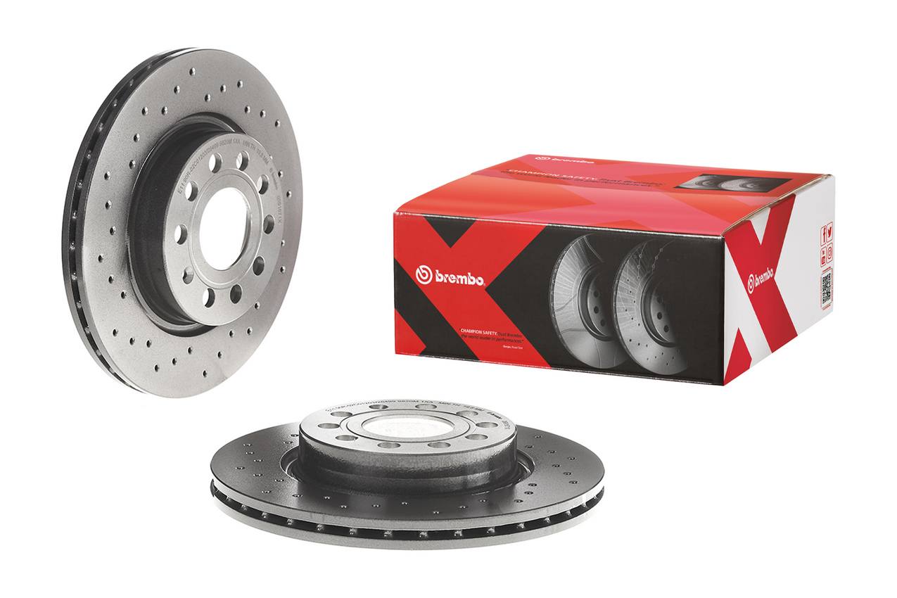 Volkswagen Disc Brake Pad and Rotor Kit - Front (280mm) (Ceramic) (Xtra) Brembo