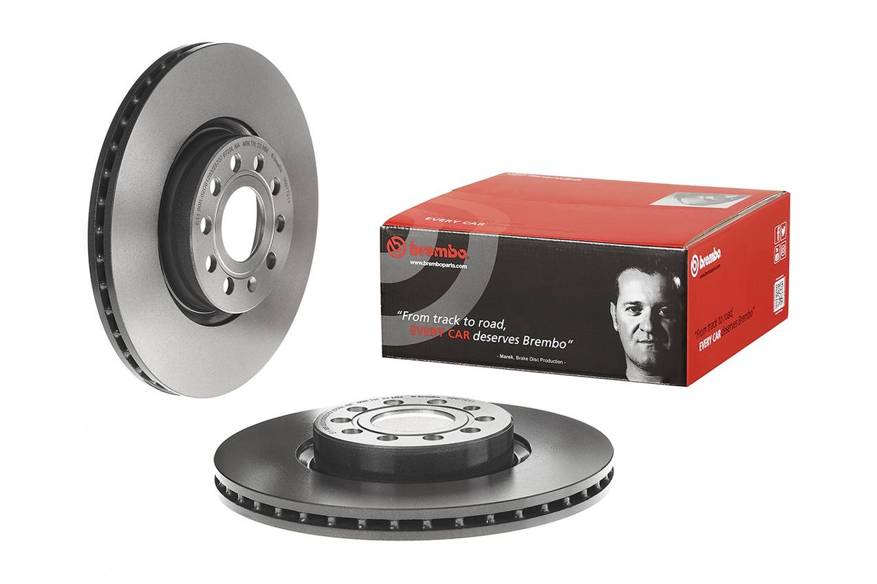 Audi Volkswagen Disc Brake Pad and Rotor Kit - Front (312mm) (Ceramic) Brembo