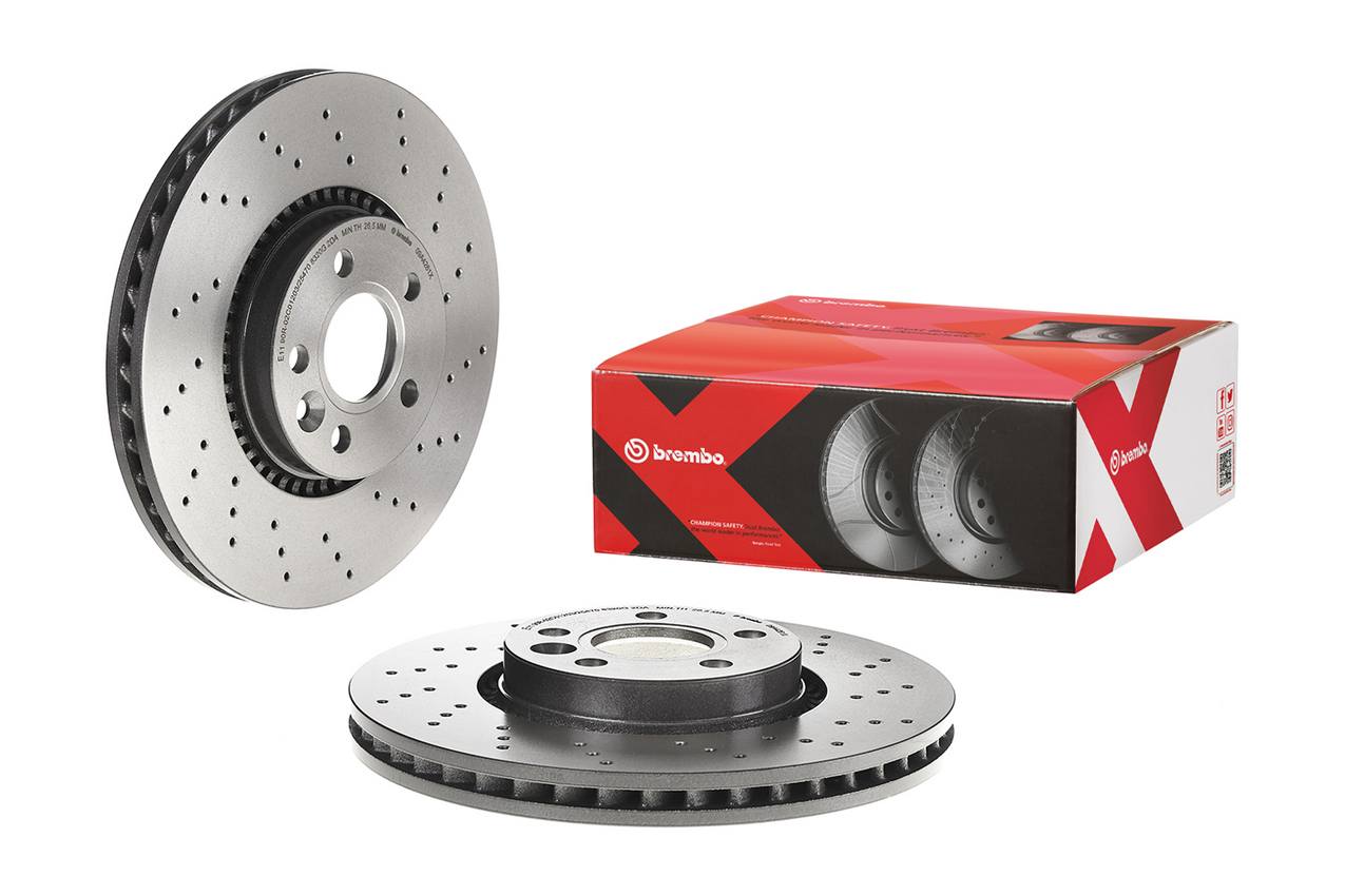 Volvo Disc Brake Pad and Rotor Kit - Front (316mm) (Ceramic) (Xtra) Brembo