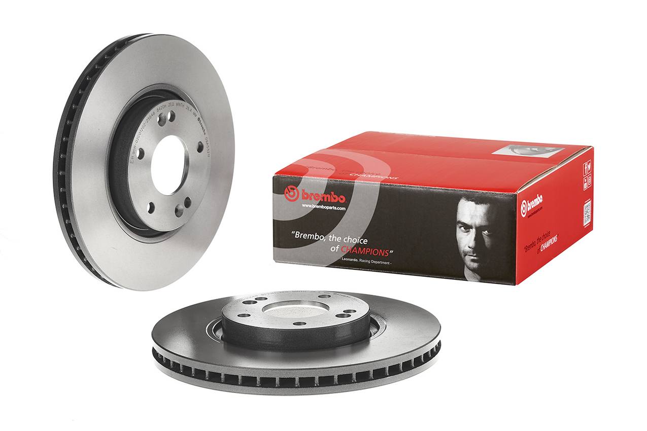 Kia Hyundai Disc Brake Pad and Rotor Kit - Front (300mm) (Ceramic) Brembo