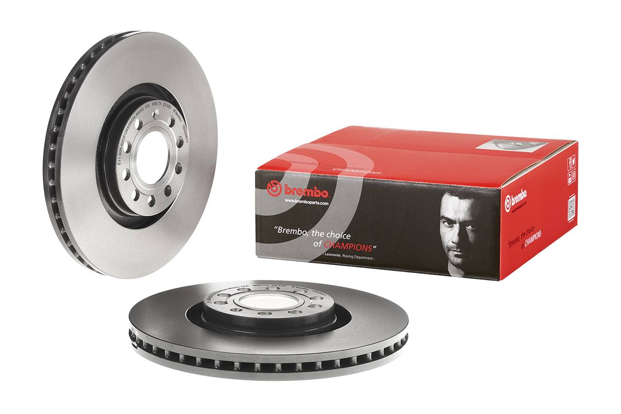 Audi Disc Brake Pad and Rotor Kit - Front (320mm) (Low-Met) Brembo