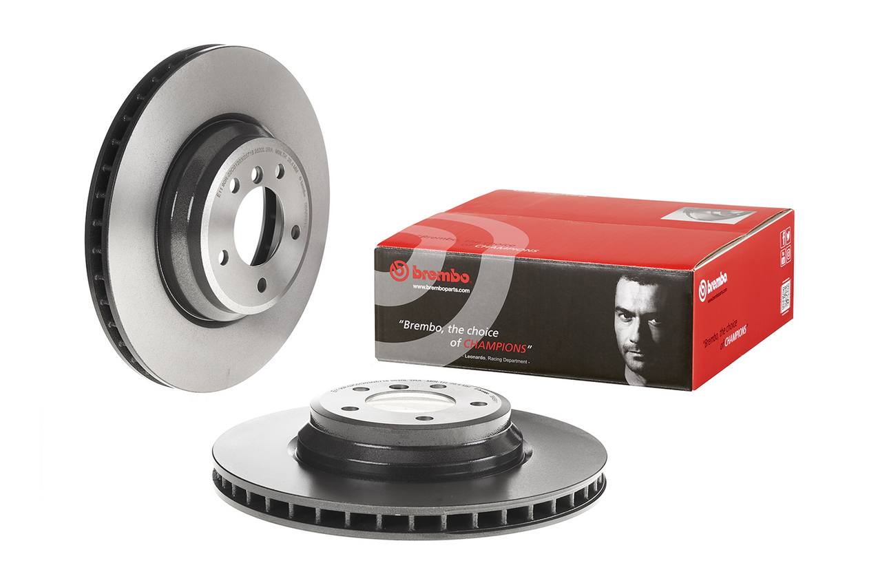 BMW Disc Brake Pad and Rotor Kit - Front (348mm) (Low-Met) Brembo