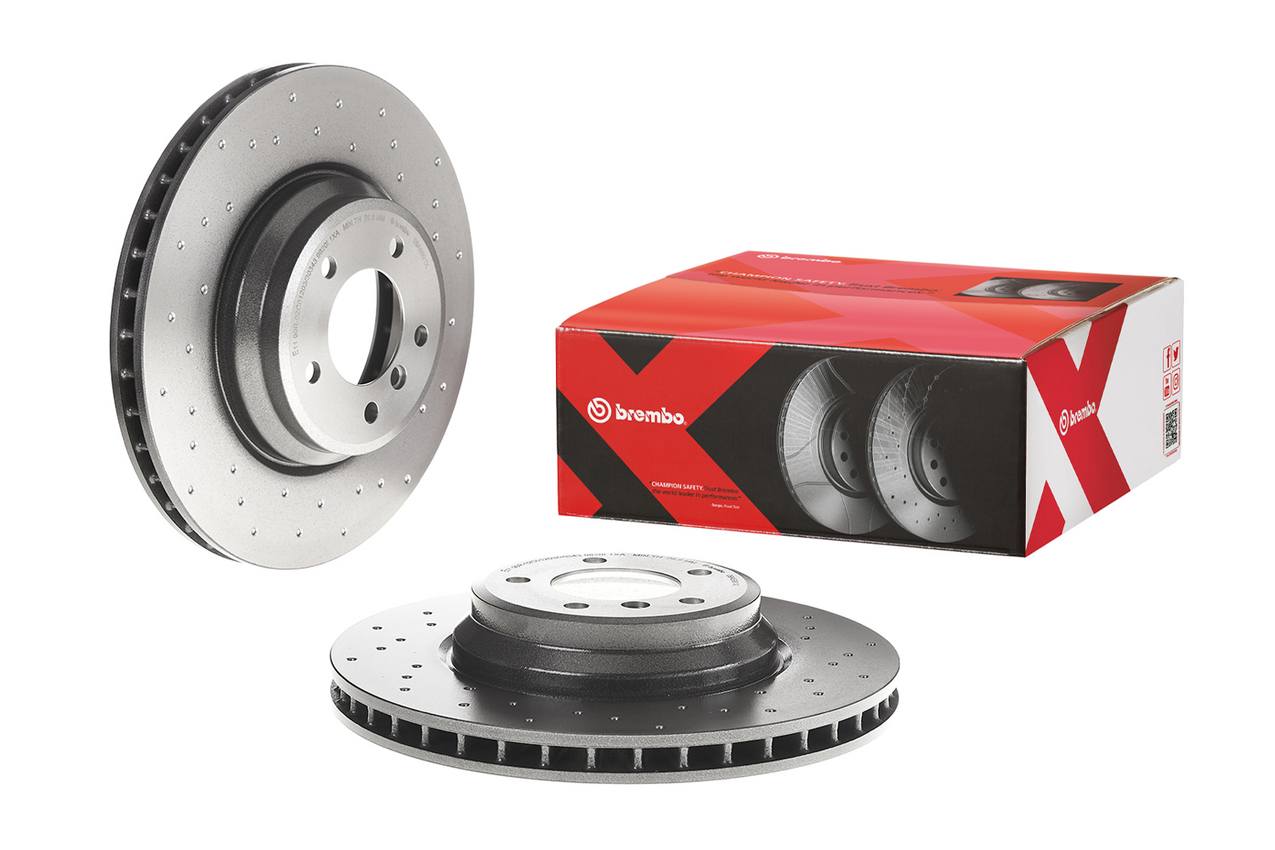 BMW Disc Brake Pad and Rotor Kit - Front (348mm) (Low-Met) (Xtra) Brembo