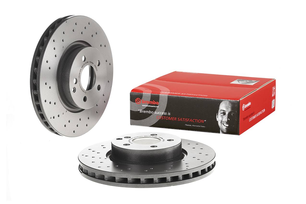 Mercedes Disc Brake Pad and Rotor Kit - Front (322mm) (Low-Met) Brembo