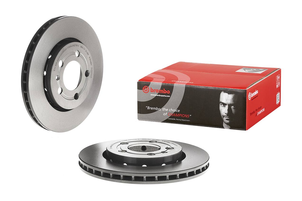 Audi Volkswagen Disc Brake Pad and Rotor Kit - Rear (256mm) (Ceramic) Brembo