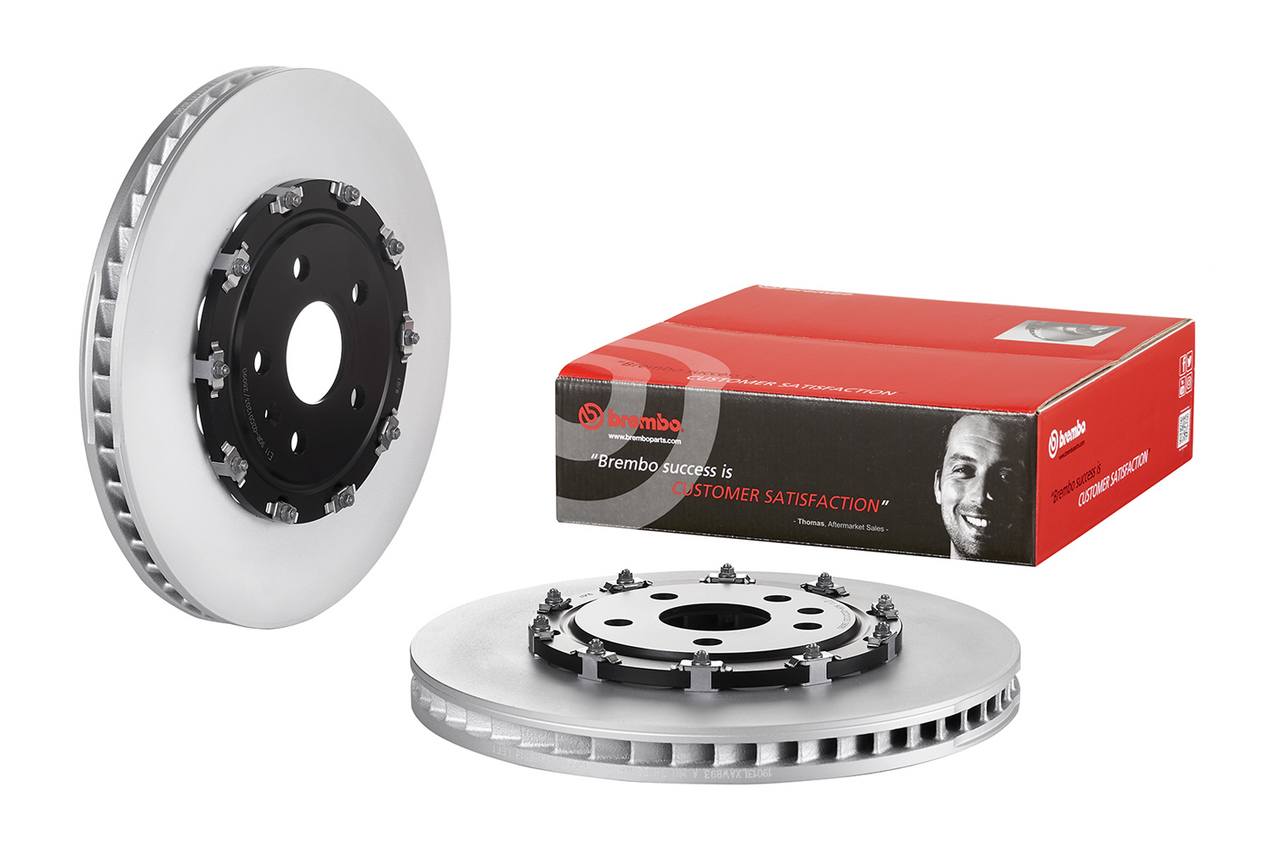 Cadillac Chevrolet Disc Brake Pad and Rotor Kit - Front (370mm) (Ceramic) Brembo