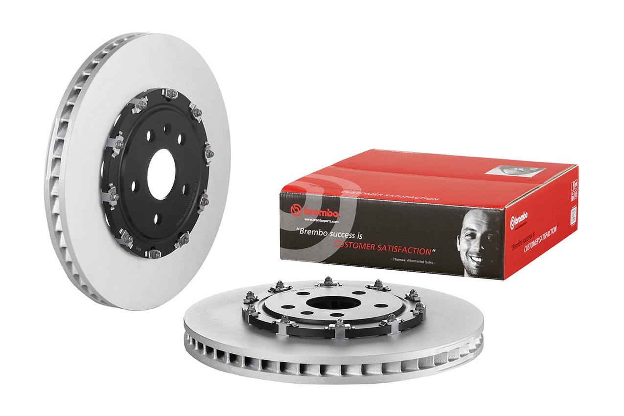 Cadillac Chevrolet Disc Brake Pad and Rotor Kit - Front (370mm) (Low-Met) Brembo