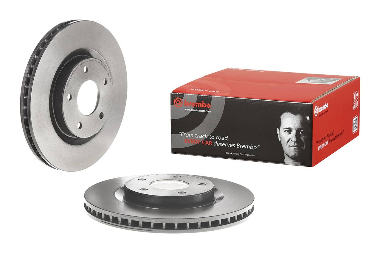 Nissan Disc Brake Pad and Rotor Kit - Front (296mm) (Ceramic) Brembo