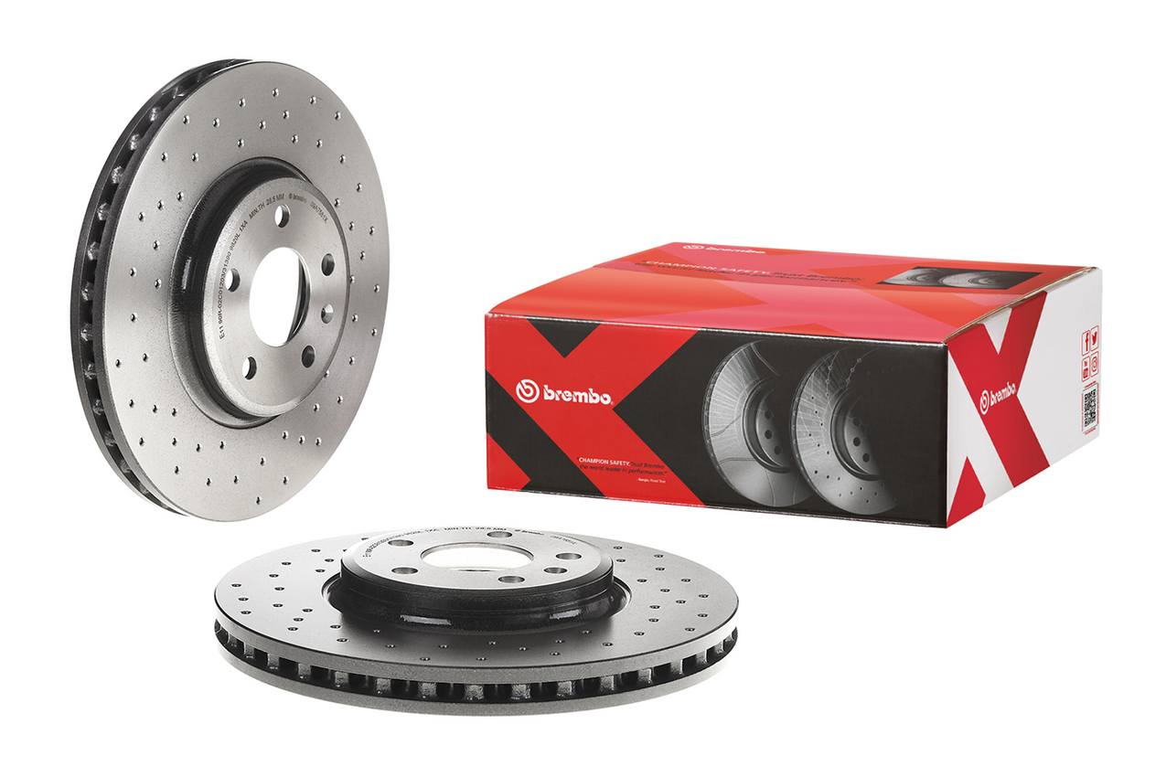 Audi Disc Brake Pad and Rotor Kit - Front (320mm) (Low-Met) (Xtra) Brembo