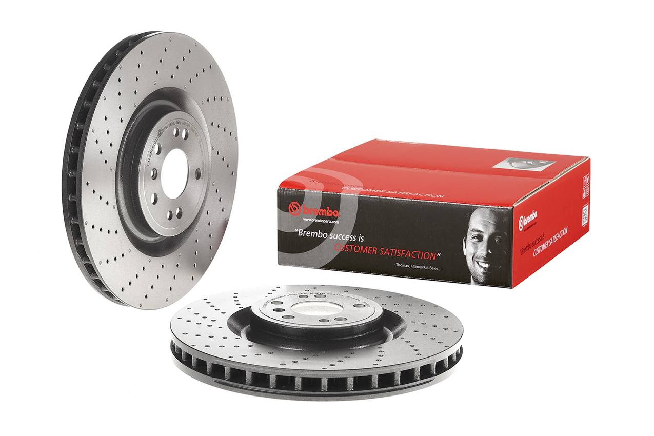 Mercedes Disc Brake Pad and Rotor Kit - Front (375mm) (Low-Met) Brembo