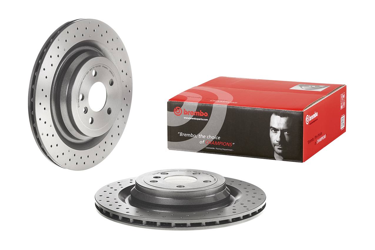 Mercedes Disc Brake Pad and Rotor Kit - Rear (345mm) (Low-Met) Brembo