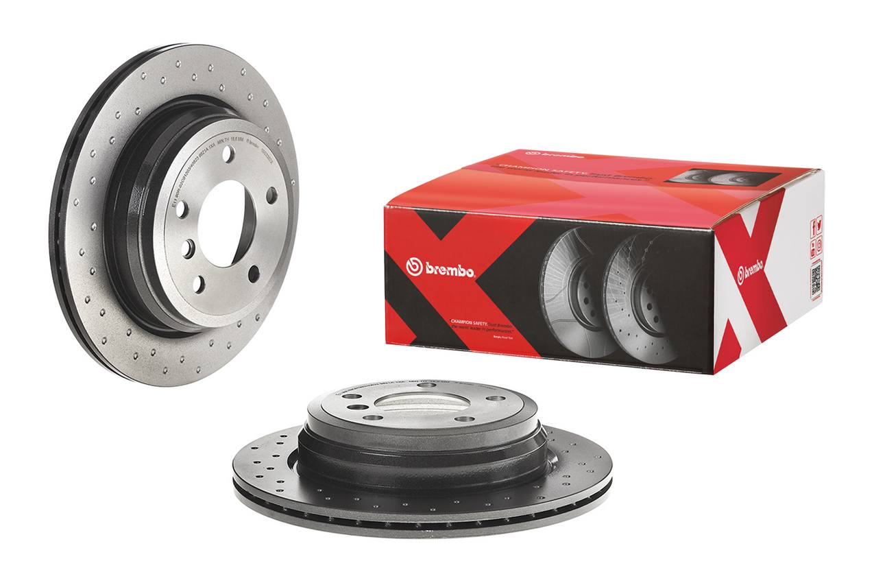 BMW Disc Brake Pad and Rotor Kit - Rear (300mm) (Low-Met) (Xtra) Brembo