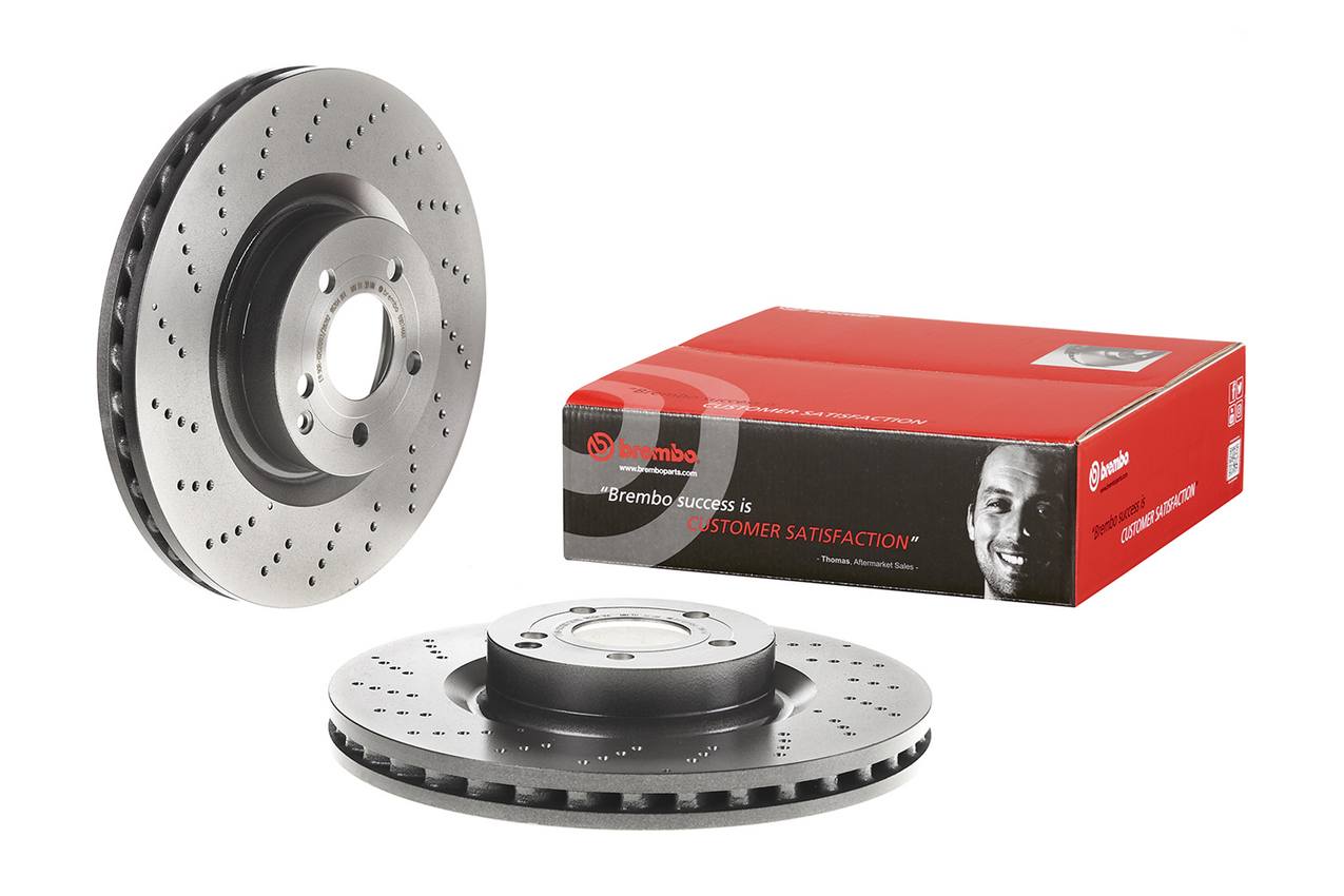 Mercedes Disc Brake Pad and Rotor Kit - Front (344mm) (Low-Met) Brembo