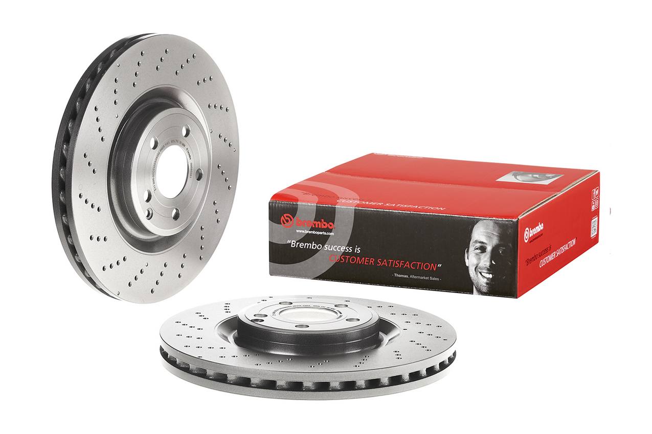 Mercedes Disc Brake Pad and Rotor Kit - Front (344mm) (Low-Met) Brembo