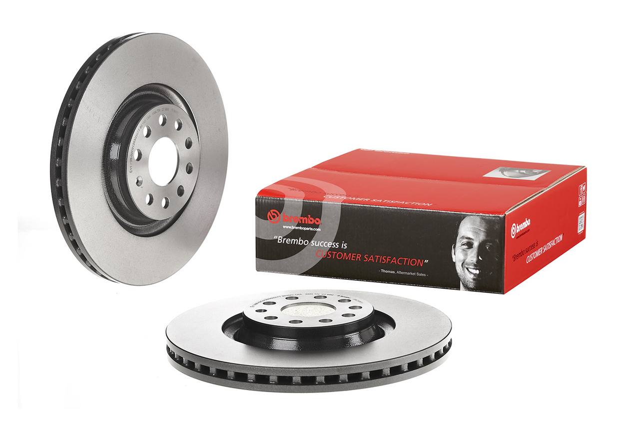 Volkswagen Disc Brake Pad and Rotor Kit - Front (340mm) (Low-Met) Brembo