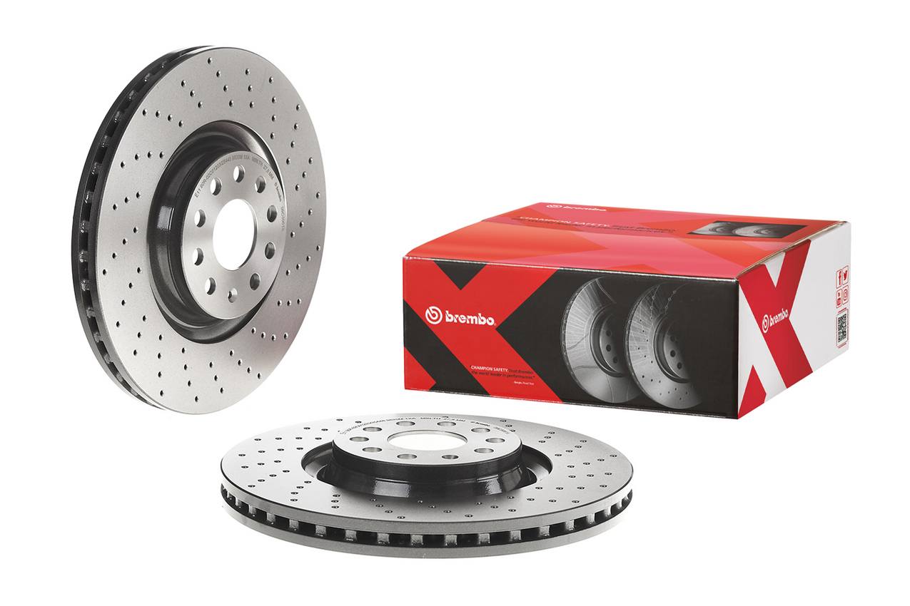 Volkswagen Disc Brake Pad and Rotor Kit - Front (340mm) (Low-Met) (Xtra) Brembo