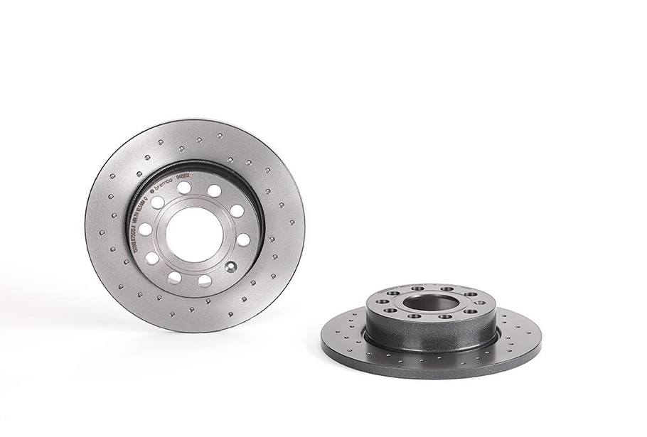 Audi Volkswagen Disc Brake Pad and Rotor Kit - Rear (260mm) (Ceramic) (Xtra) Brembo