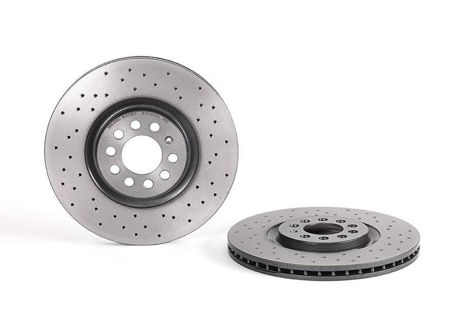 Audi Volkswagen Disc Brake Pad and Rotor Kit - Front (312mm) (Ceramic) (Xtra) Brembo