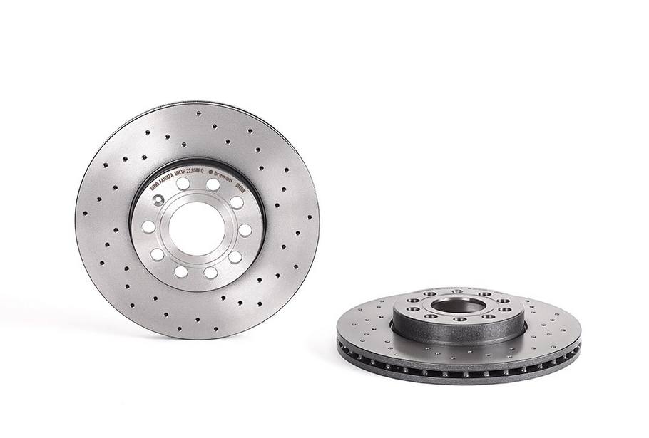 Audi Volkswagen Disc Brake Pad and Rotor Kit - Front (288mm) (Low-Met) (Xtra) Brembo