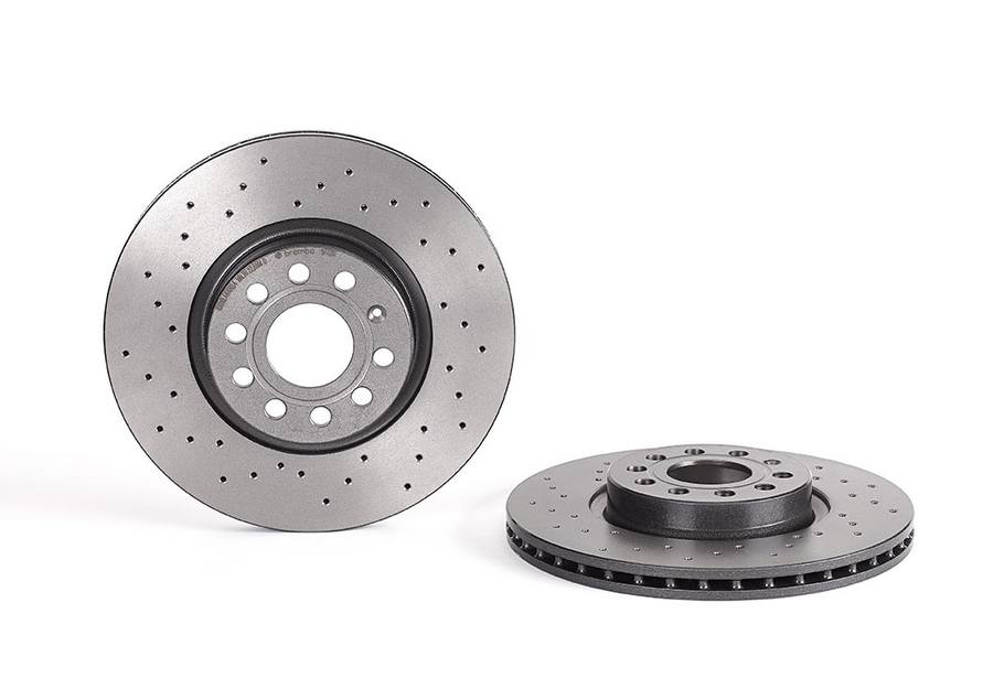 Audi Volkswagen Disc Brake Pad and Rotor Kit - Front (312mm) (Low-Met) (Xtra) Brembo