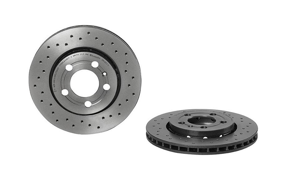 Audi Volkswagen Disc Brake Pad and Rotor Kit - Rear (256mm) (Low-Met) (Xtra) Brembo