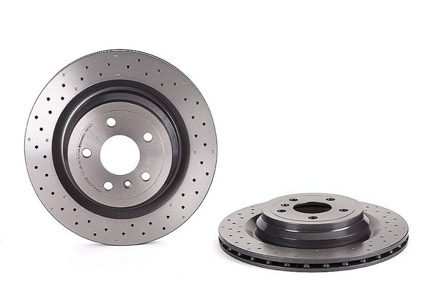 Mercedes Disc Brake Pad and Rotor Kit - Rear (330mm) (Low-Met) Brembo