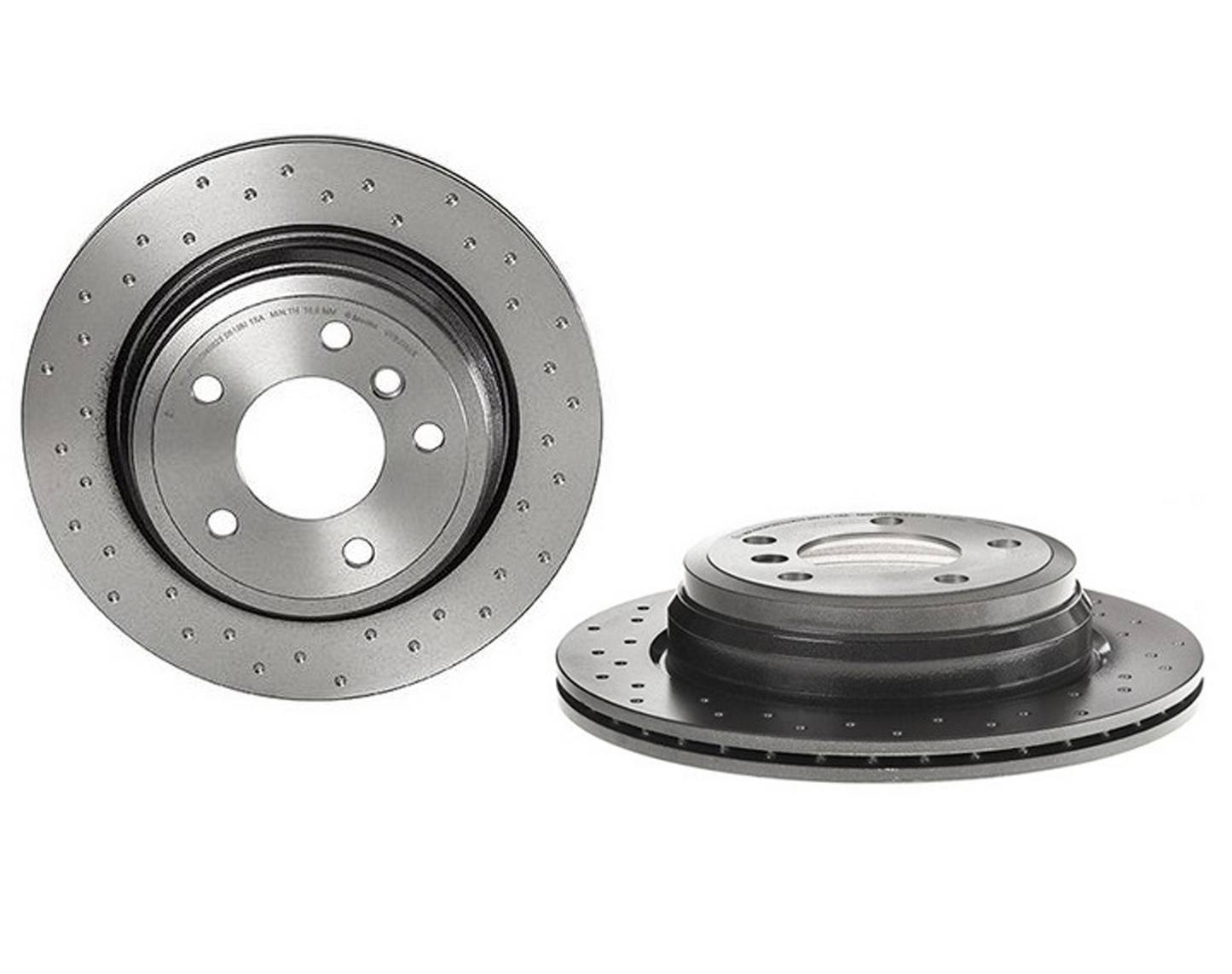 BMW Disc Brake Pad and Rotor Kit - Rear (300mm) (Low-Met) (Xtra) Brembo