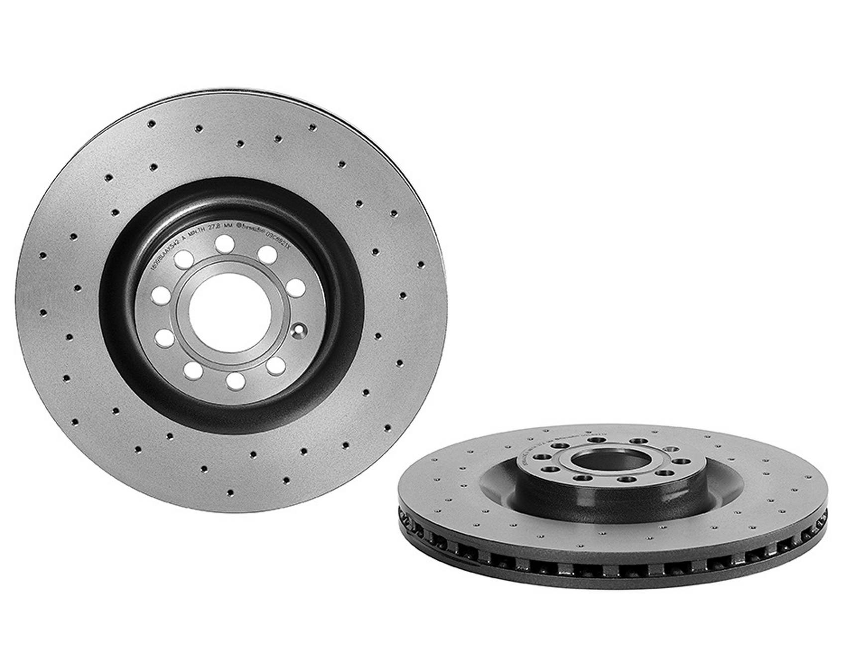 Volkswagen Disc Brake Pad and Rotor Kit - Front (345mm) (Low-Met) (Xtra) Brembo