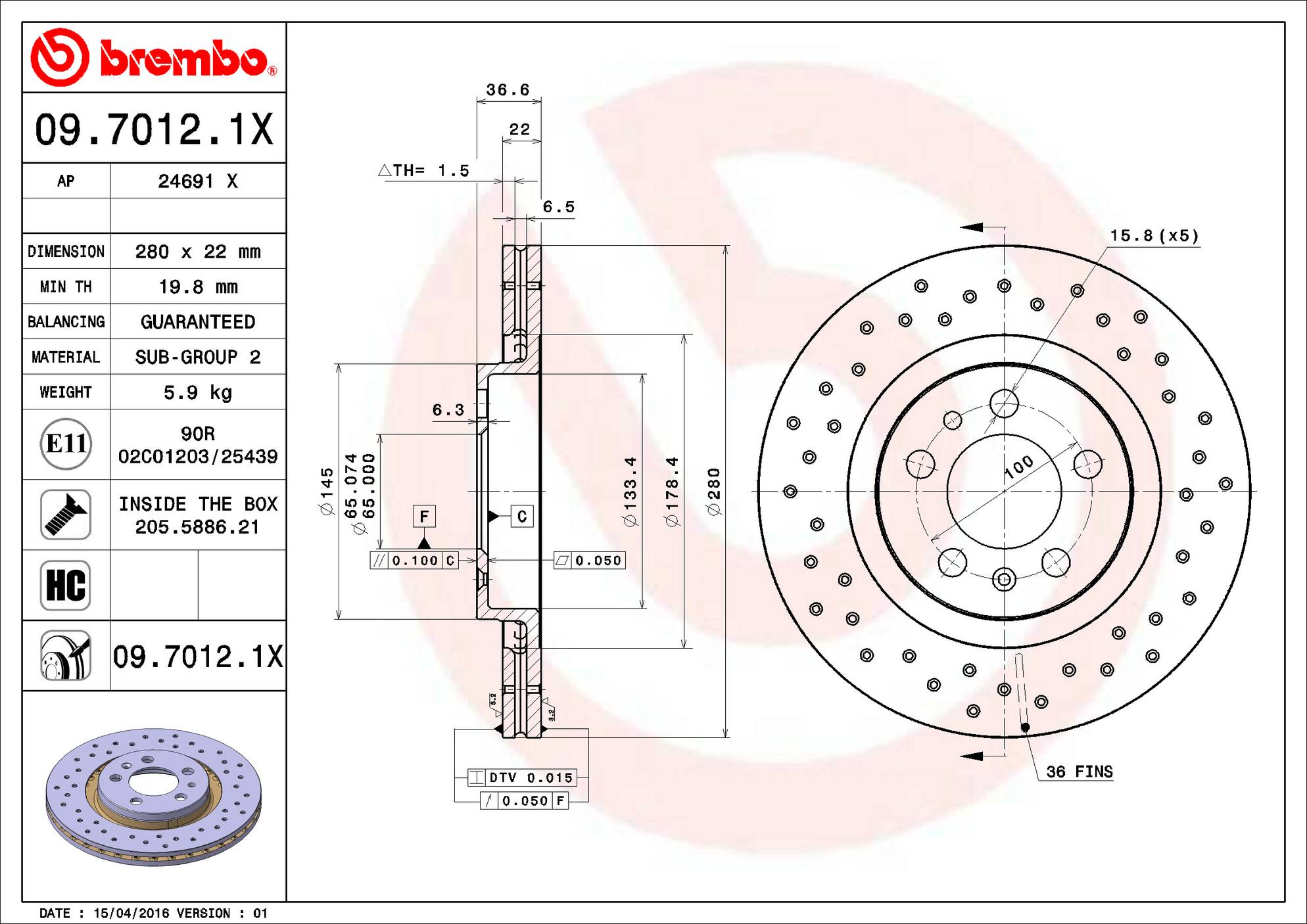 BREMBO エクストラブレーキディスク 左右セット（リア