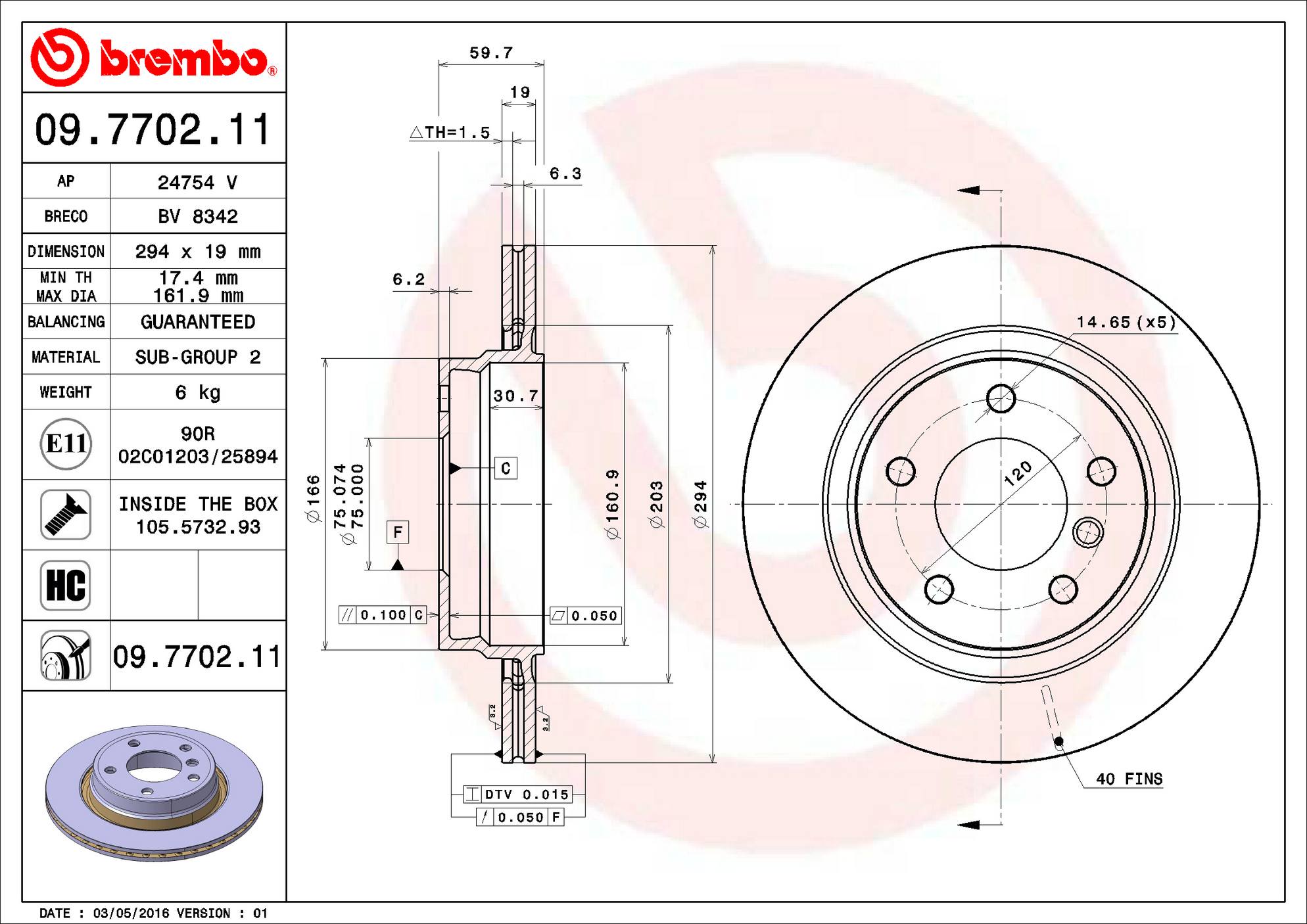 BMW Disc Brake Pad and Rotor Kit - Rear (294mm) (Low-Met) Brembo