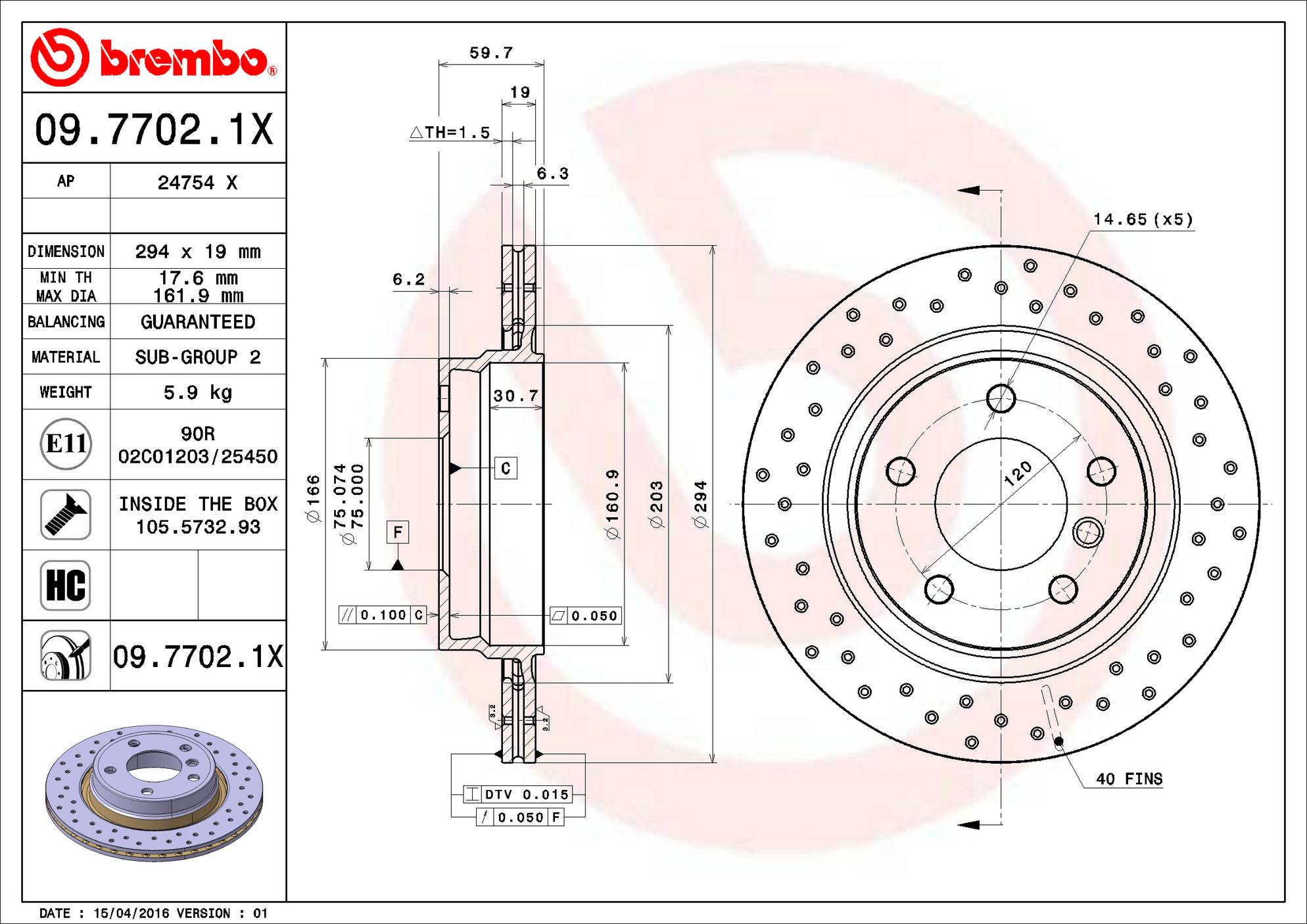 BMW Disc Brake Pad and Rotor Kit - Rear (294mm) (Low-Met) (Xtra) Brembo