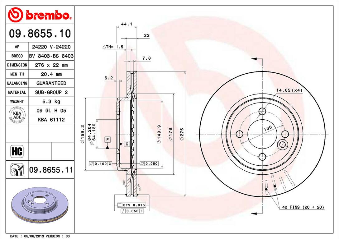 Mini Disc Brake Rotor - Front (276mm) 34111502891 Brembo