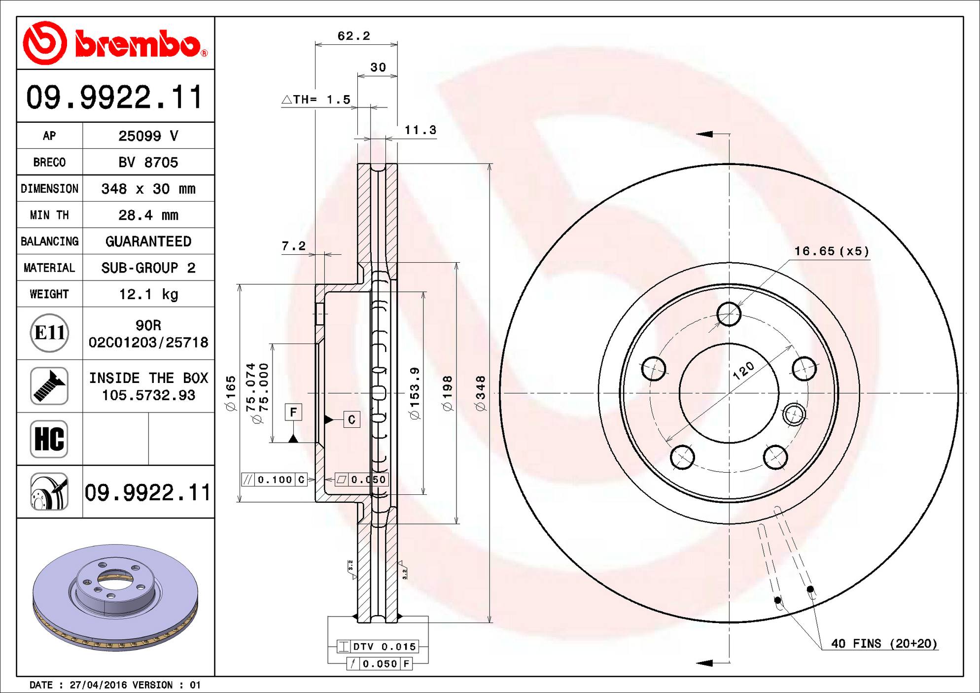 BMW Disc Brake Pad and Rotor Kit - Front (348mm) (Low-Met) Brembo