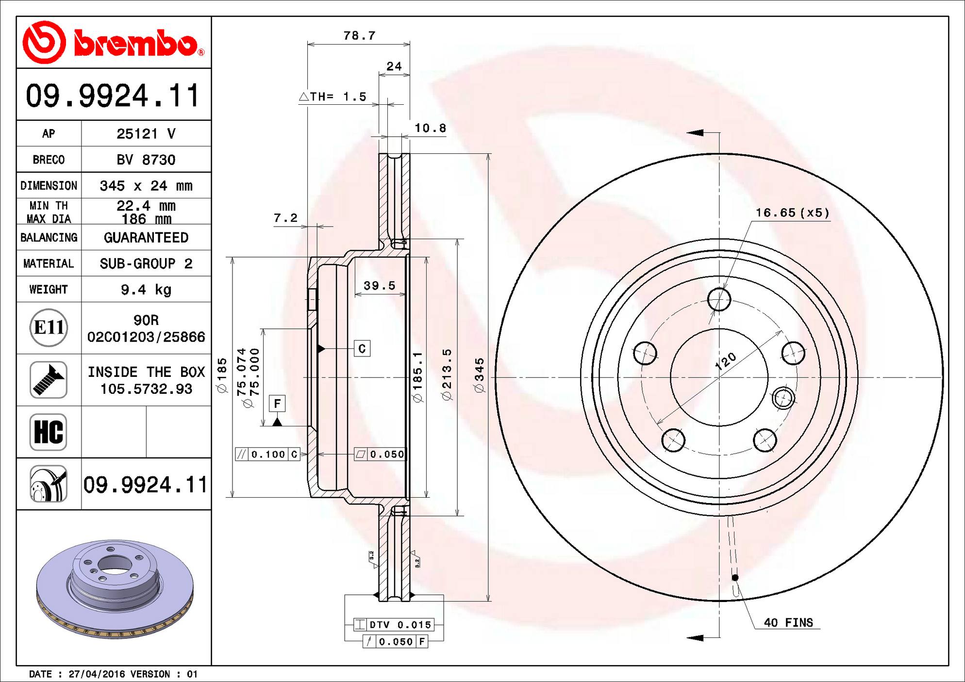 BMW Disc Brake Pad and Rotor Kit - Rear (345mm) (Low-Met) Brembo