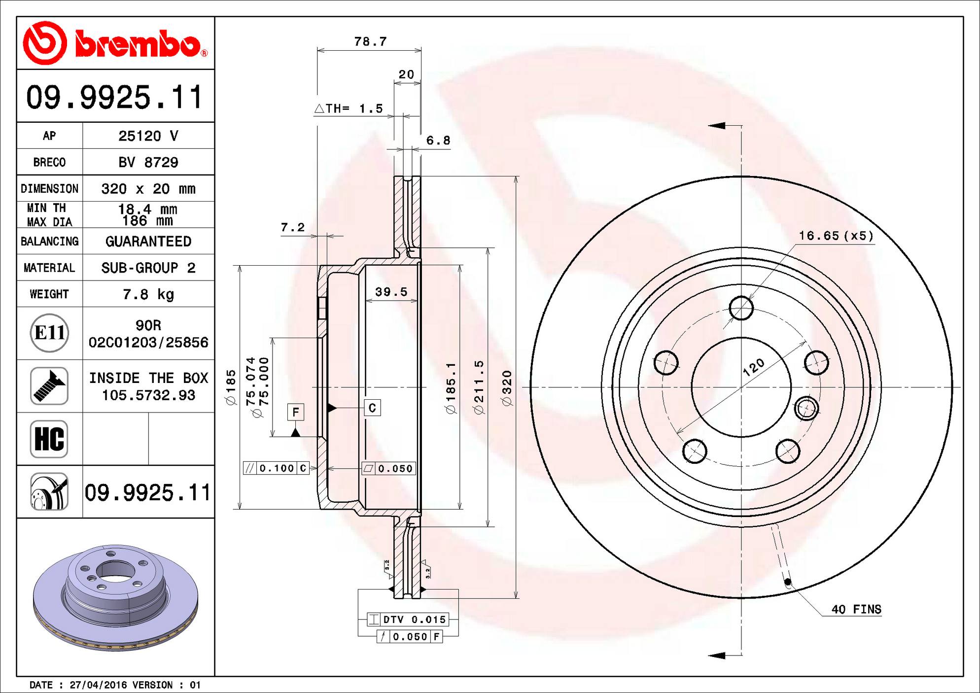 BMW Disc Brake Pad and Rotor Kit - Rear (320mm) (Ceramic) Brembo