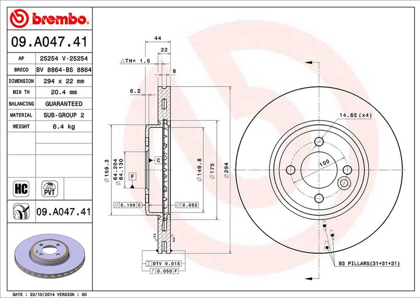 Mini Disc Brake Rotor - Front (294mm) 34116768933 Brembo