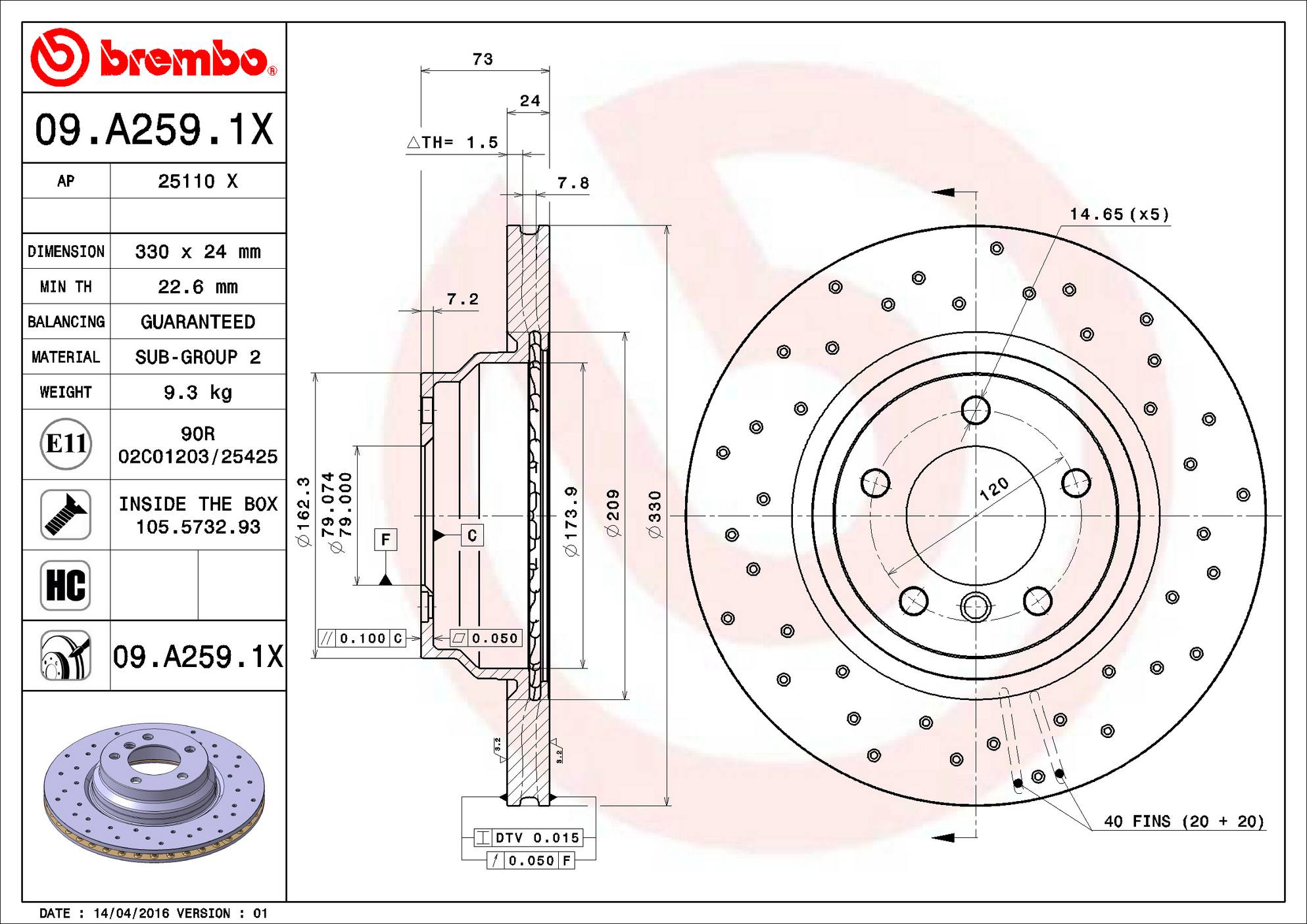 BMW Disc Brake Pad and Rotor Kit - Front (330mm) (Low-Met) (Xtra) Brembo