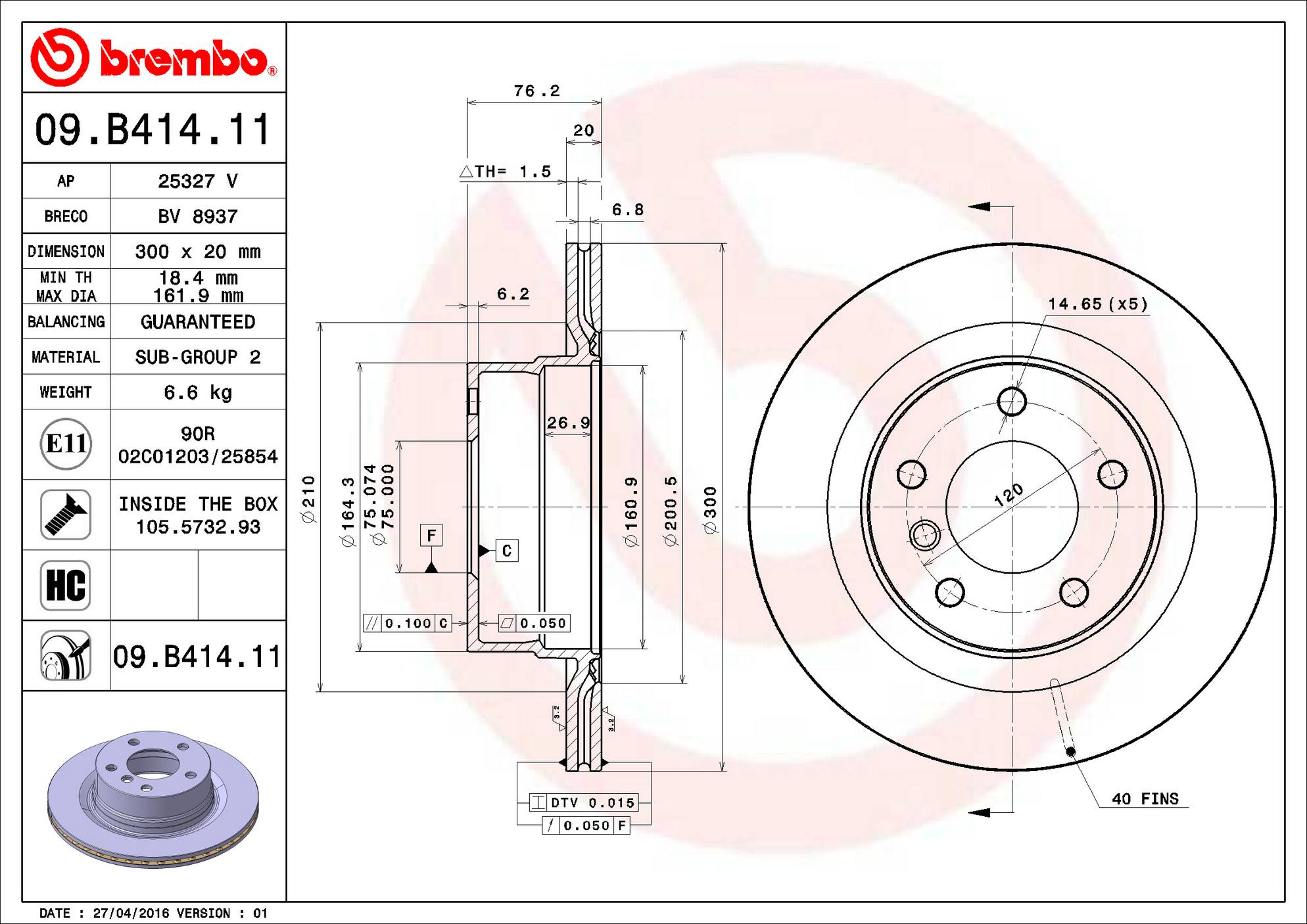 BMW Disc Brake Pad and Rotor Kit - Rear (300mm) (Ceramic) Brembo