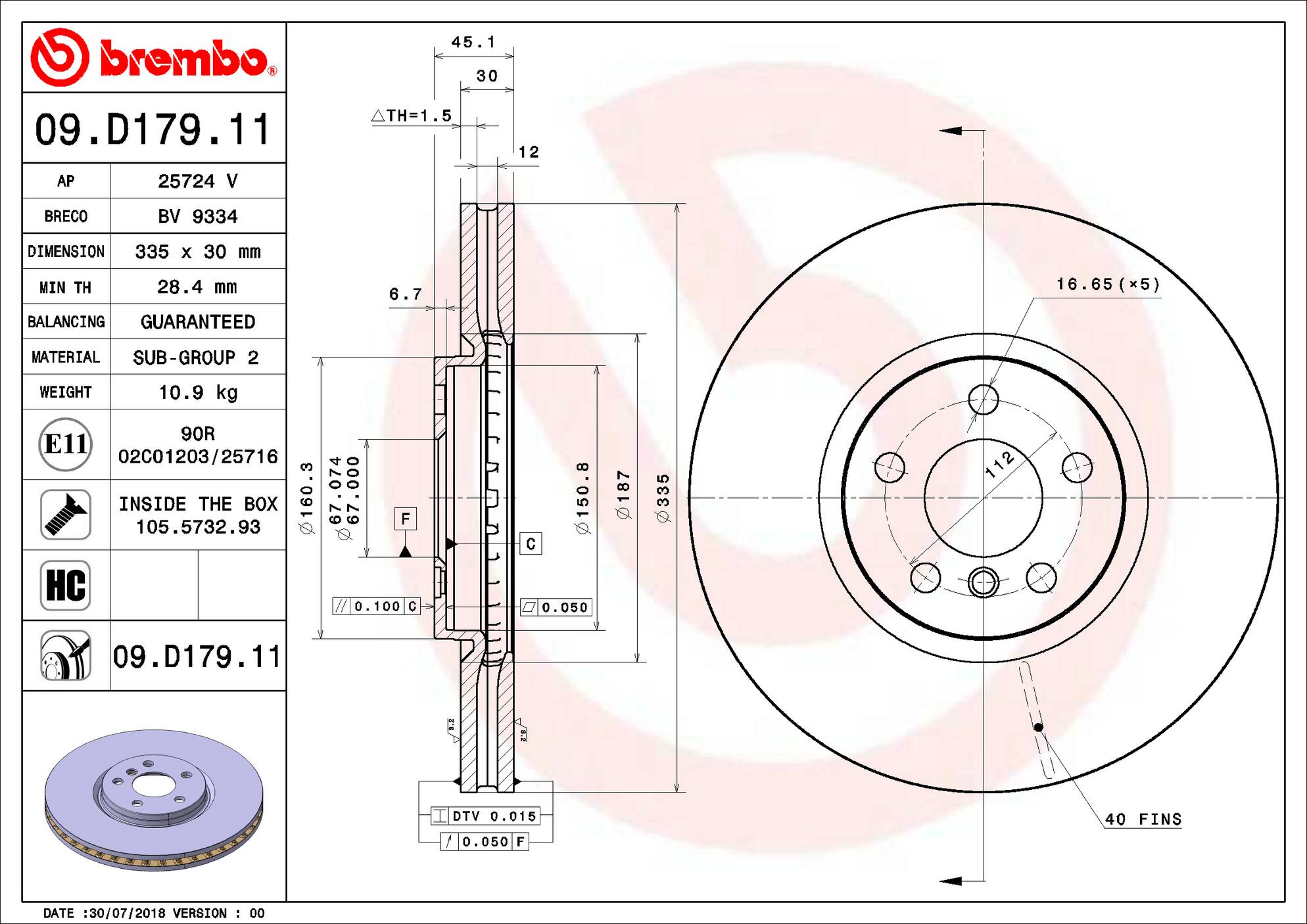 Mini Disc Brake Rotor - Front (335mm) 34116865711 Brembo