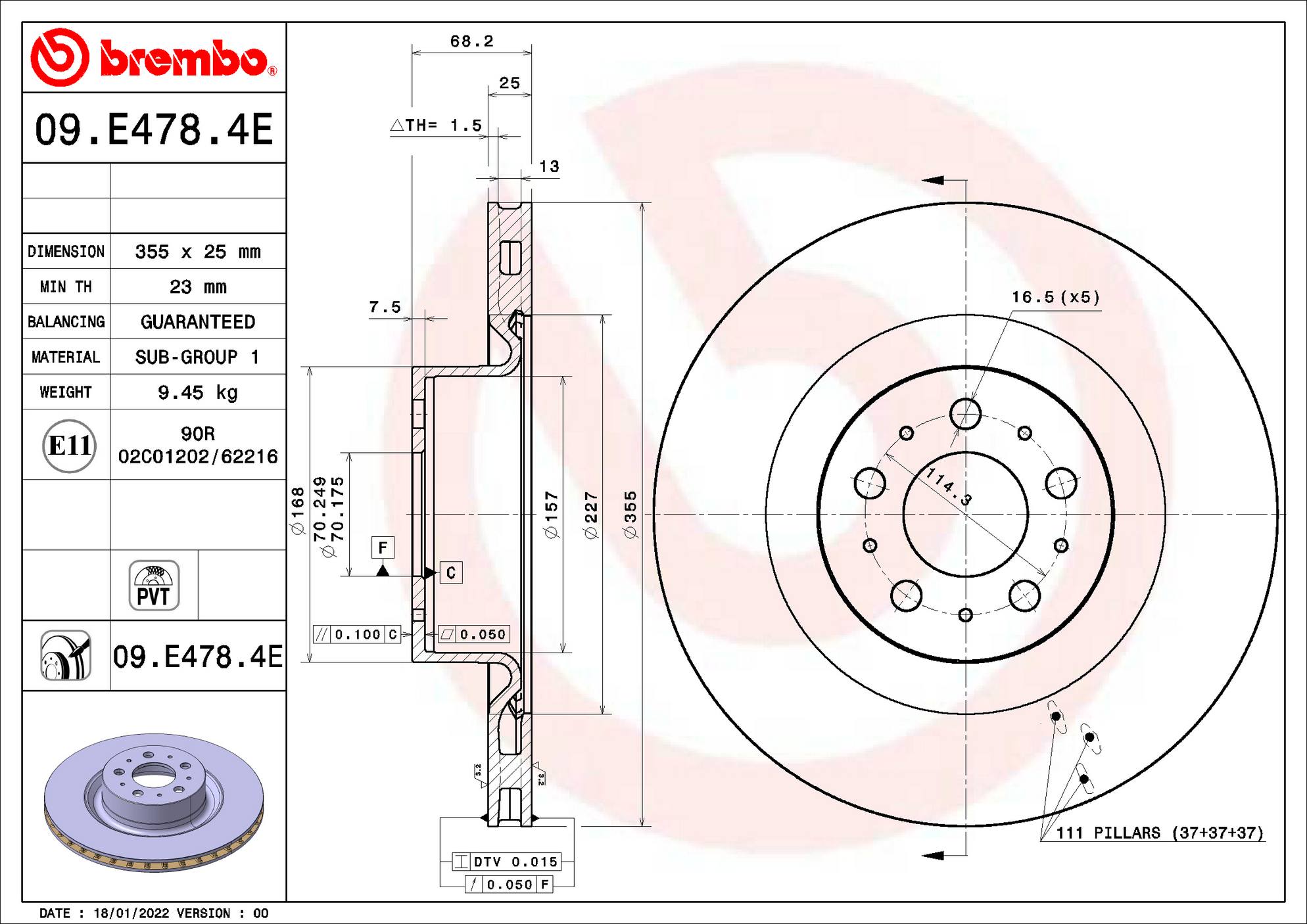 Disc Brake Pad and Rotor Kit - Front (355mm)