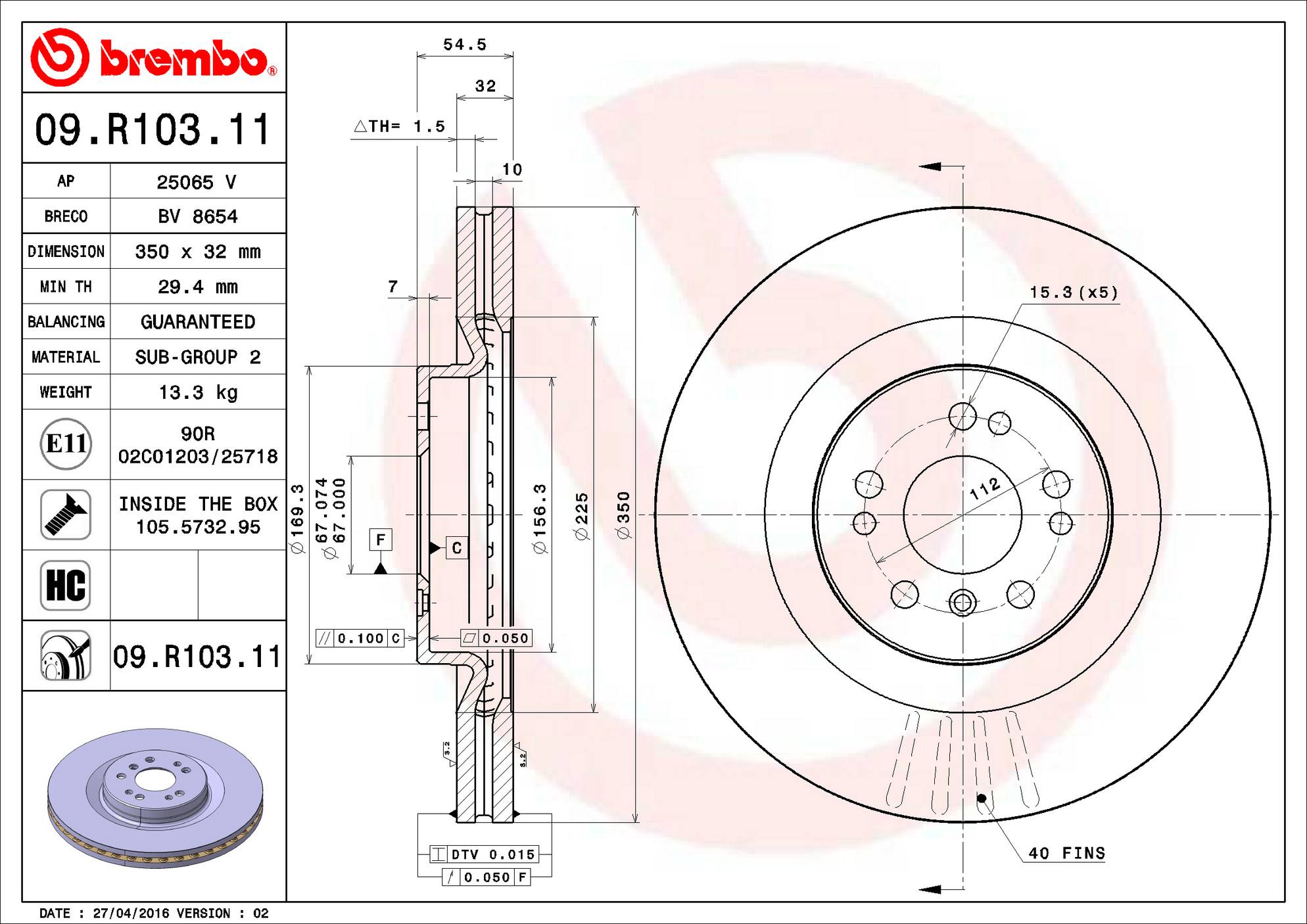 Mercedes Disc Brake Pad and Rotor Kit - Front (350mm) (Low-Met) Brembo