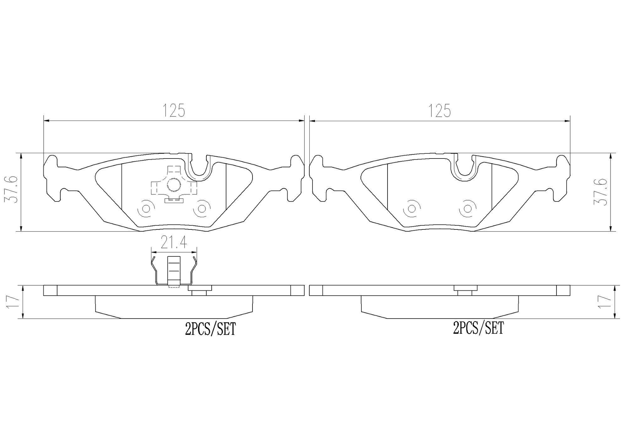 BMW Disc Brake Pad Set - Rear (Ceramic) 34211158912 Brembo