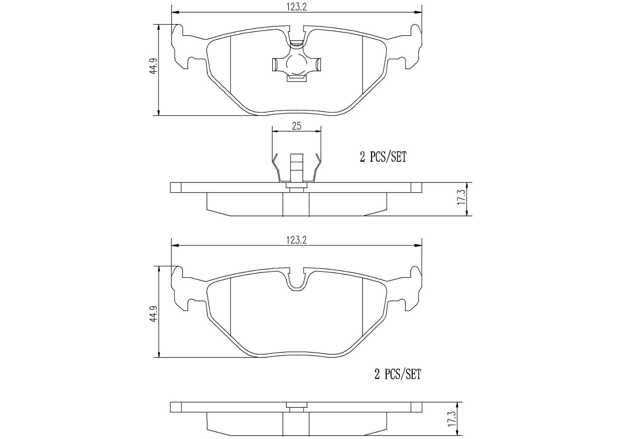 BMW Disc Brake Pad and Rotor Kit - Rear (312mm) (Ceramic) Brembo