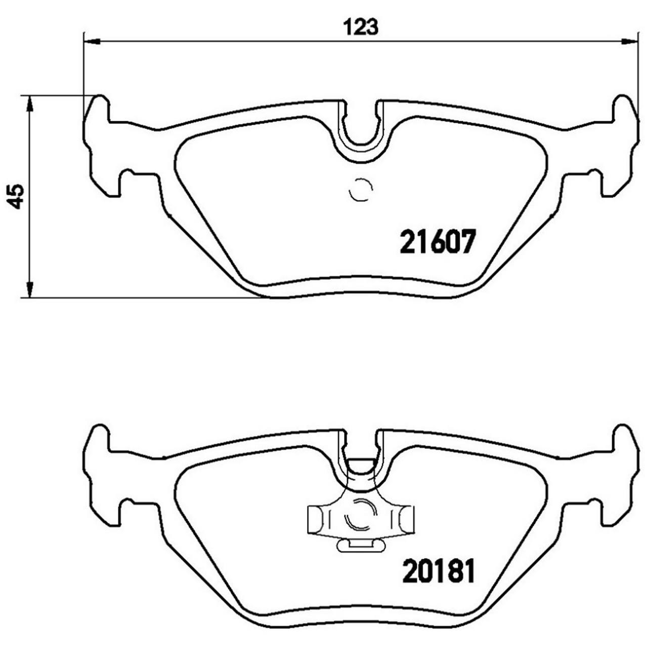 BMW Saab Disc Brake Pad Set - Rear (Low-Met) 34216778168 Brembo