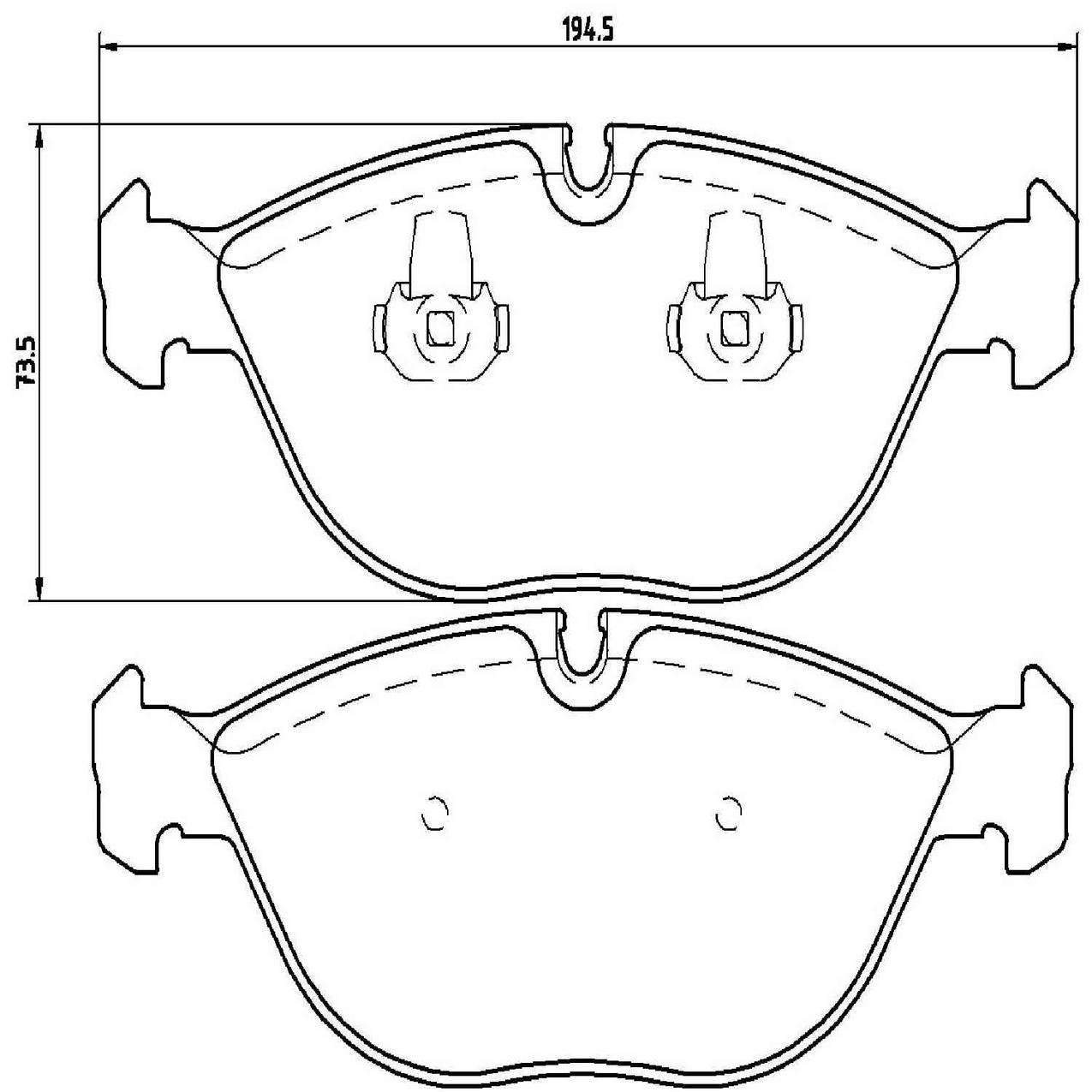 Mercedes Disc Brake Pad and Rotor Kit - Front (330mm) (Low-Met) Brembo