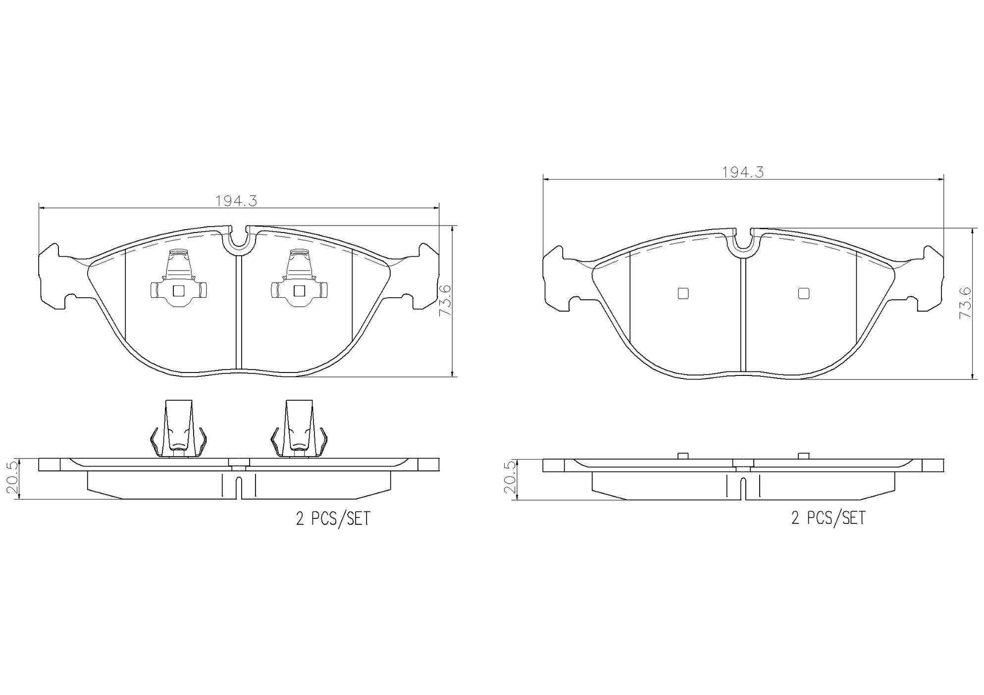 Mercedes Disc Brake Pad and Rotor Kit - Front (330mm) (Ceramic) Brembo